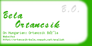 bela ortancsik business card